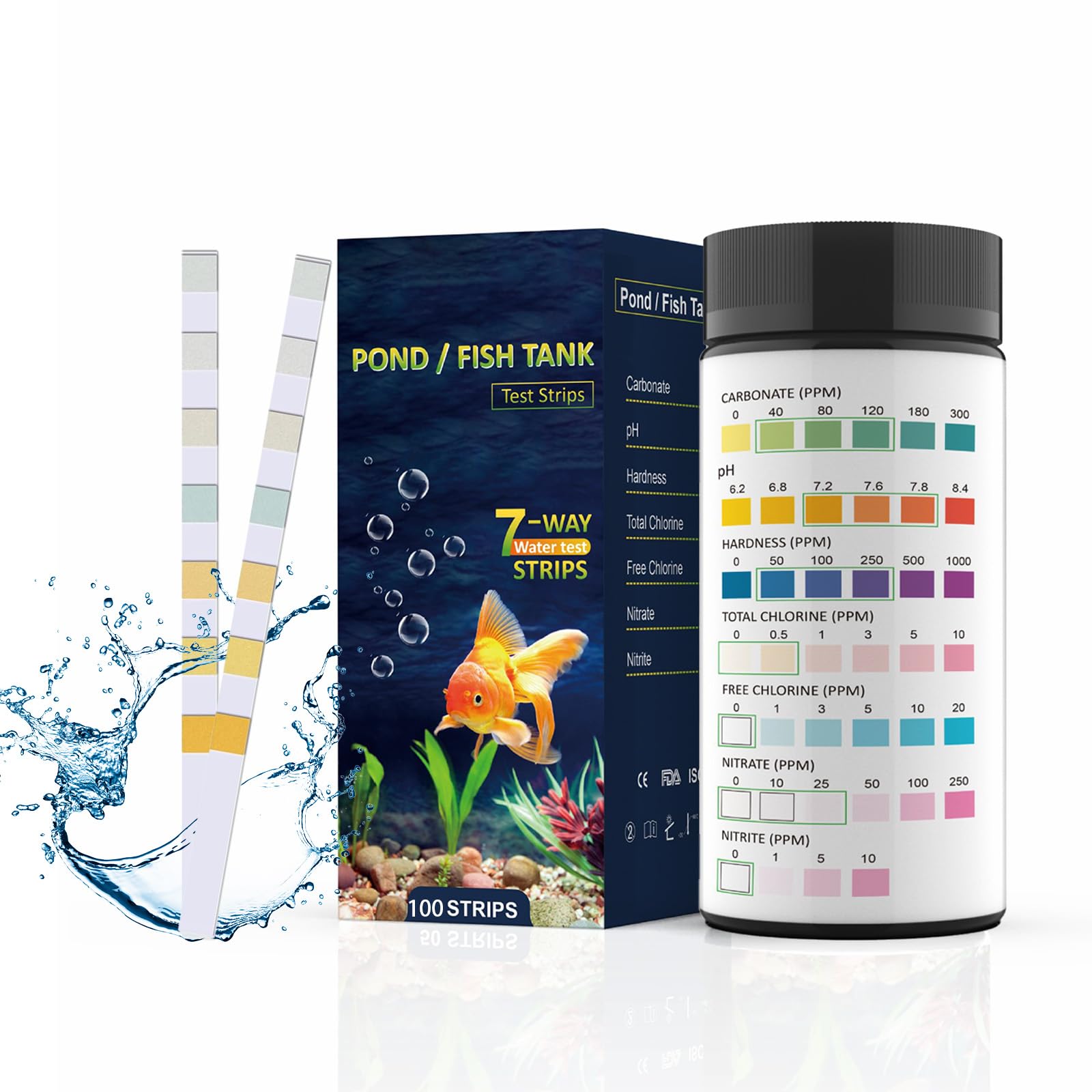 Qpets® 7 in 1 Aquarium Test Kit Freshwater Saltwater Qpets® 7 in 1 Aquarium Test Kit Freshwater Saltwater